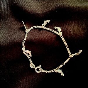 Sterling Silver Bracelet cute dolphins bracelet